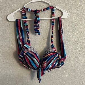 Colorful Striped Bikini Top
